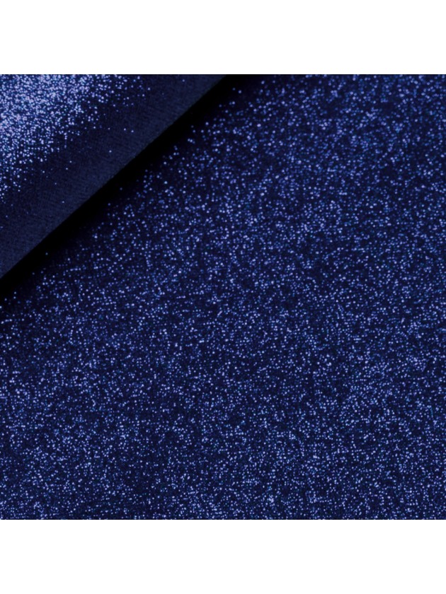 NIGHT BLUE 10GSM GLITTER NON WOVEN TABLE RUNNER PREMIER QUALITY 30CM X 5M
