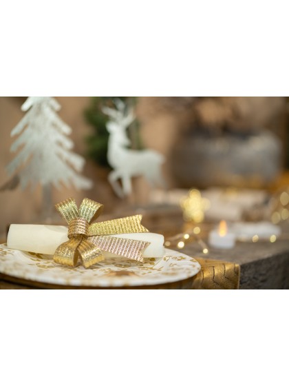 SET 3 SHINY GOLD BOWS 10CM X 12.7CM