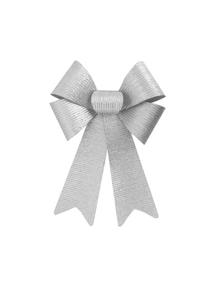 1 SHINY SILVER BOW 22.9 X 38.1CM