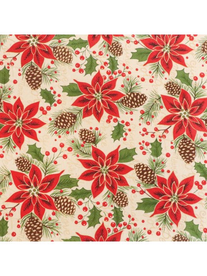 TISCHLÄUFER WEIHNACHTSSTERNE ROT 28CM X 3M