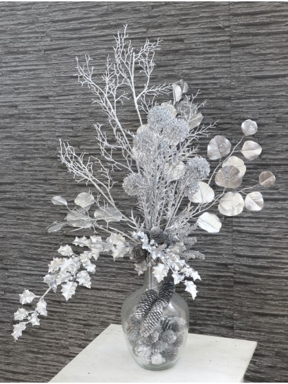 DEKOÄSTE ALLIUM SILBER MATT 76CM