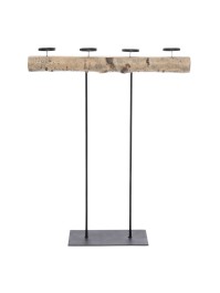 BIRCH-CANDLEHOLDER ON METAL PLATE DIA 7-10CM - LG 90CM X 109CM