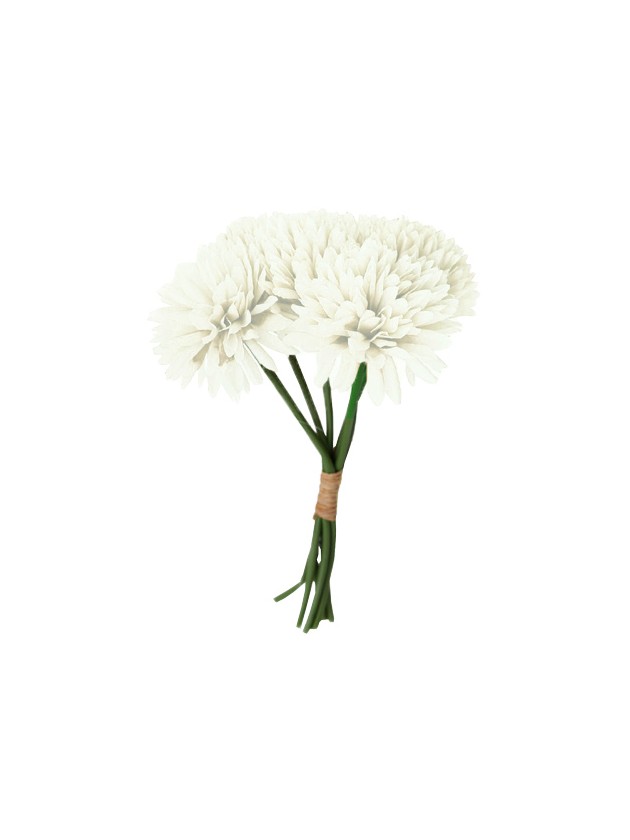 BOUQUET 6 DAHLIAS BLANC DIA 13CM X 26CM