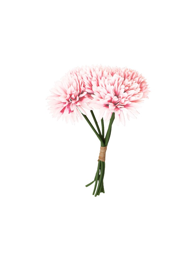 BOUQUET 6 DAHLIAS ROSE PASTEL DIA 13CM X 26CM