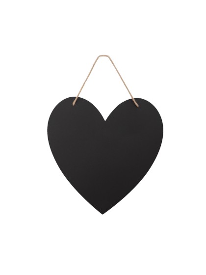 3 ARDOISES CARTON COEURS AV LIEN JUTE 30CM X 30CM