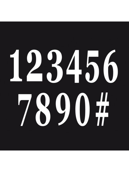 SET 12 ADHESIVE WHITE NUMBERS 14 CM