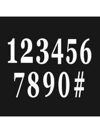 SET 12 ADHESIVE WHITE NUMBERS 14 CM