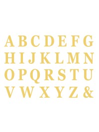 SET DE 48 LETTRES ADHESIVES OR HAUTEUR 13.5 CM