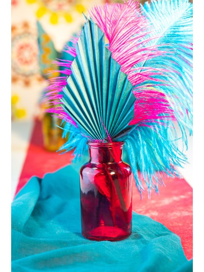 TISCHLÄUFER TARLATAN BLAU CANARD 28CM X 3M