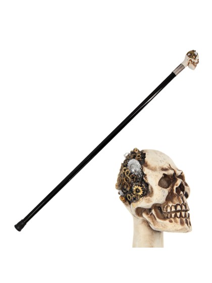 METAL CANE SKULL STEAMPUNK 93CM