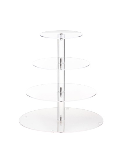 PRESENTOIR A COCKTAIL PLEXI 4 NIVEAUX RONDS DIA 30CM X 32CM