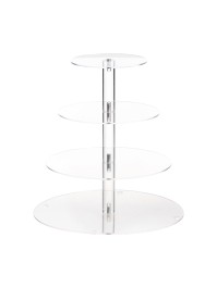 PRESENTOIR A COCKTAIL PLEXI 4 NIVEAUX RONDS DIA 30CM X 32CM