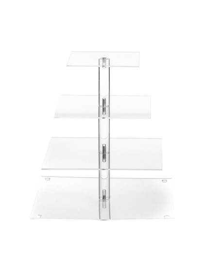 4-LEVEL SQUARE ACRYL CAKE STAND 30CM X 30CM X 32CM