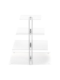 4-LEVEL SQUARE ACRYL CAKE STAND 30CM X 30CM X 32CM