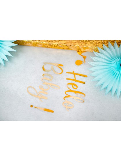 CHEMIN DE TABLE ELEGANCE HELLO BABY OR METAL 28CM X 5M