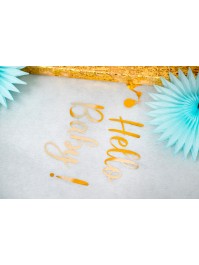 CHEMIN DE TABLE ELEGANCE HELLO BABY OR METAL 28CM X 5M