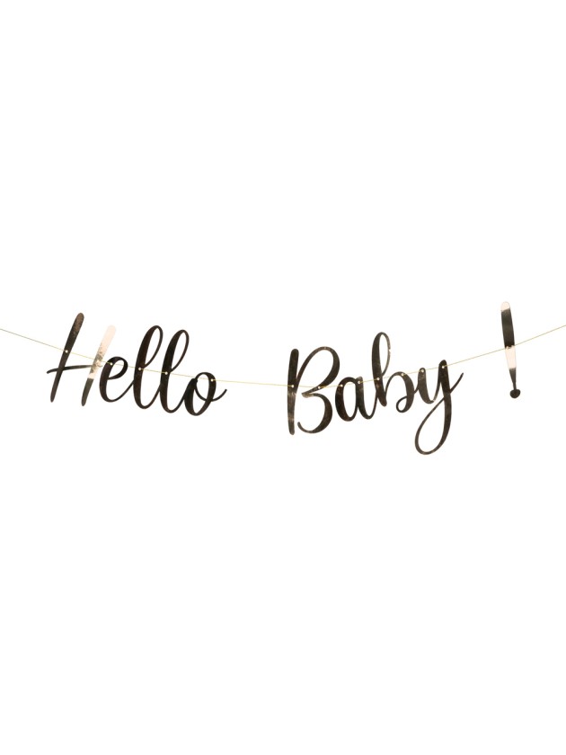 GIRLANDE HELLO BABY GOLD METALL 150CM X 18CM