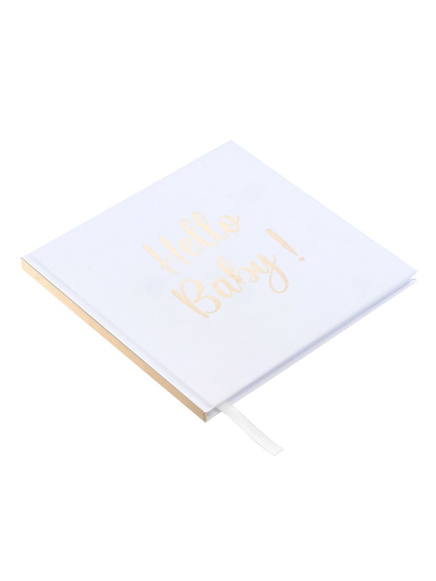 LIVRE D\'OR HELLO BABY OR METAL 96 PAGES 20.5CM X 20.5CM