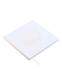 GUEST BOOK HELLO BABY METAL GOLD 20.5CM X 20.5CM