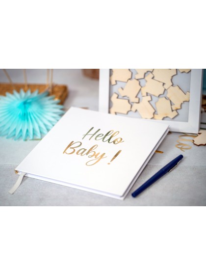LIVRE D\'OR HELLO BABY OR METAL 96 PAGES 20.5CM X 20.5CM