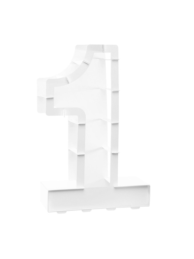 BALLOON FRAME NUMBER 1 WHITE 26.5CM X 14CM X 63.5CM