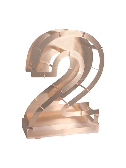 BALLOON FRAME NUMBER 2 PINK GOLD 38CM X 14CM X 63.5CM