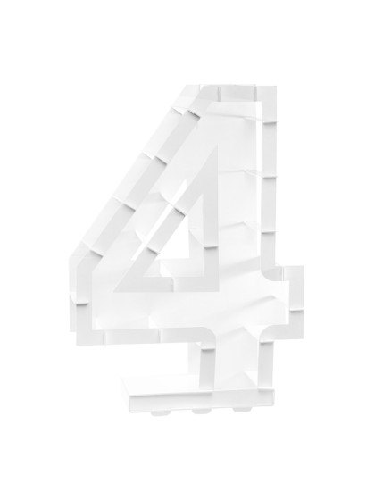 STRUKTUR BALLON ZAHLE 4 WEISS 44CM X 14CM X 63.5CM