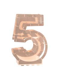 STRUKTUR BALLON ZAHLE 5 GOLD ROSA 40CM X 14CM X 63.5CM