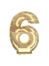 STRUKTUR BALLON ZAHLE 6 GOLD 40CM X 14CM X 63.5CM