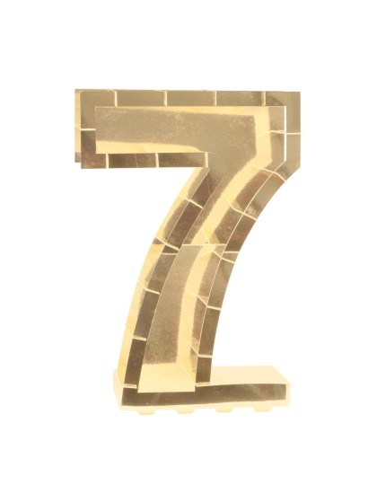 STRUKTUR BALLON ZAHLE 7 GOLD 41.5CM X 14CM X 63.5CM
