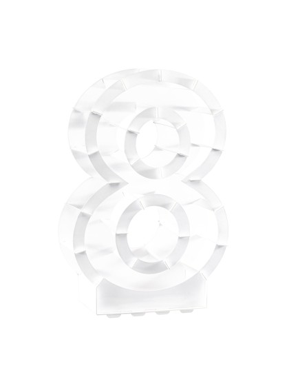 STRUCTURE BALLON CHIFFRE 8 BLANC 41.5CM X 14CM X 63.5CM