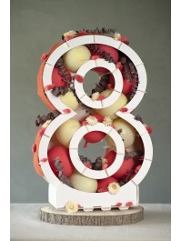 STRUKTUR BALLON ZAHLE 8 WEISS 41.5CM X 14CM X 63.5CM