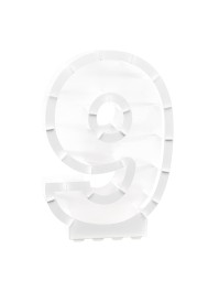 STRUKTUR BALLON ZAHLE 9 WEISS 41.5CM X 14CM X 63.5CM