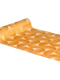 TISCHLÄUFER SAMT BERNSTEIN BEDRUCKT GINKGO 28CM X 3M