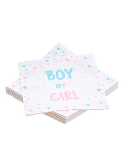 BAG 20 NAPKINS 3 PLYS BOY OR GIRL 33CM X 33CM