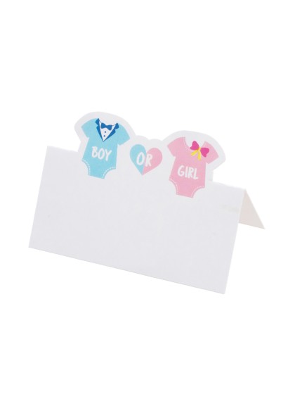 SET 6 TABLE PLACE CARDS BOY OR GIRL 8CM X 5.5CM