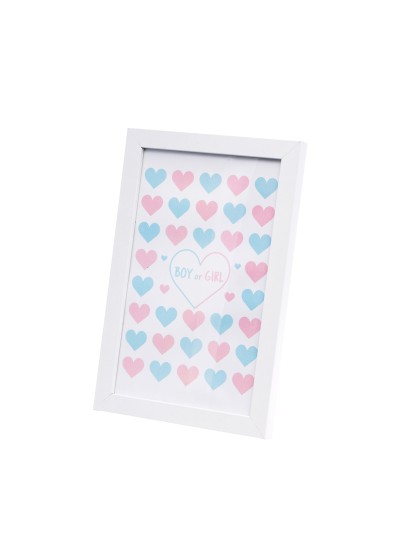 WHITE FRAME GUEST BOOK GENDER REVEAL 20CM X 30CM