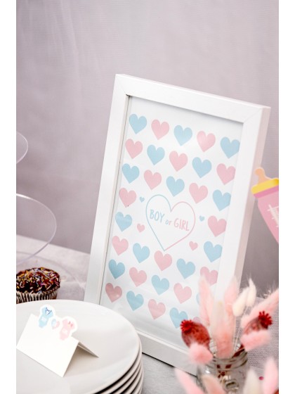 RAHMEN WEISS GÄSTEBUCH GENDER REVEAL 20CM X 30CM