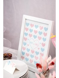 RAHMEN WEISS GÄSTEBUCH GENDER REVEAL 20CM X 30CM