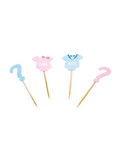 SET 8 PICS CUP CAKE BOY OR GIRL ENV 3CM X 9CM