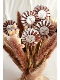 SET 8 BUTTONS HOCHZEIT MIT 36 AUFKLEBER DIA 8CM