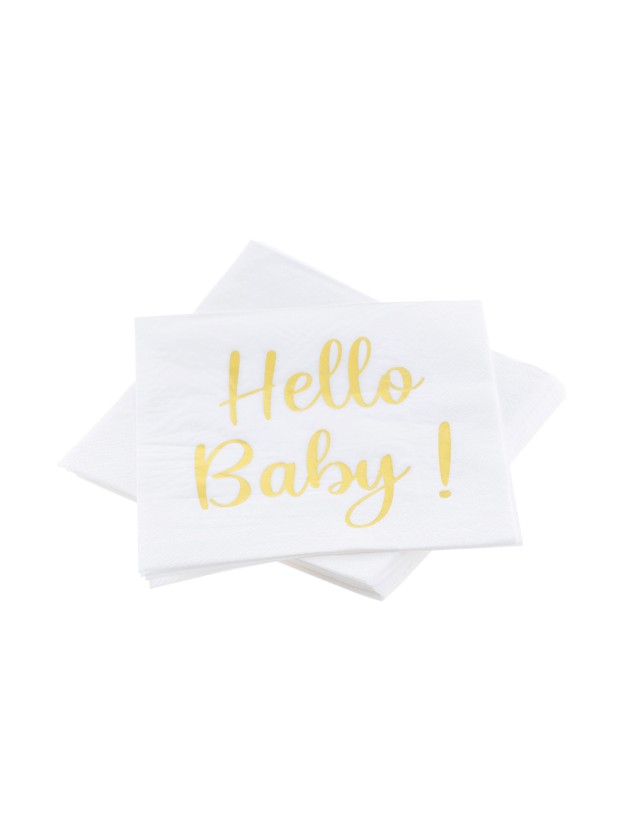PAKET 20 SERVIETTEN HELLO BABY 3 PLIS 33CM X 33CM