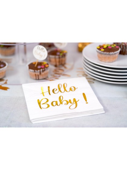 PAQUET 20 SERVIETTES HELLO BABY 3 PLIS 33CM X 33CM