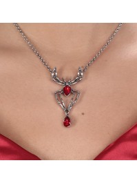 COLLIER ARAIGNEE PIERRE ROUGE 