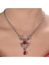 SPIDER NECKLACE RED RHINESTONE 