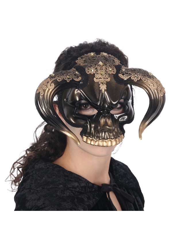 MASQUE TETE DE MORT MINOTAURE BRONZE 