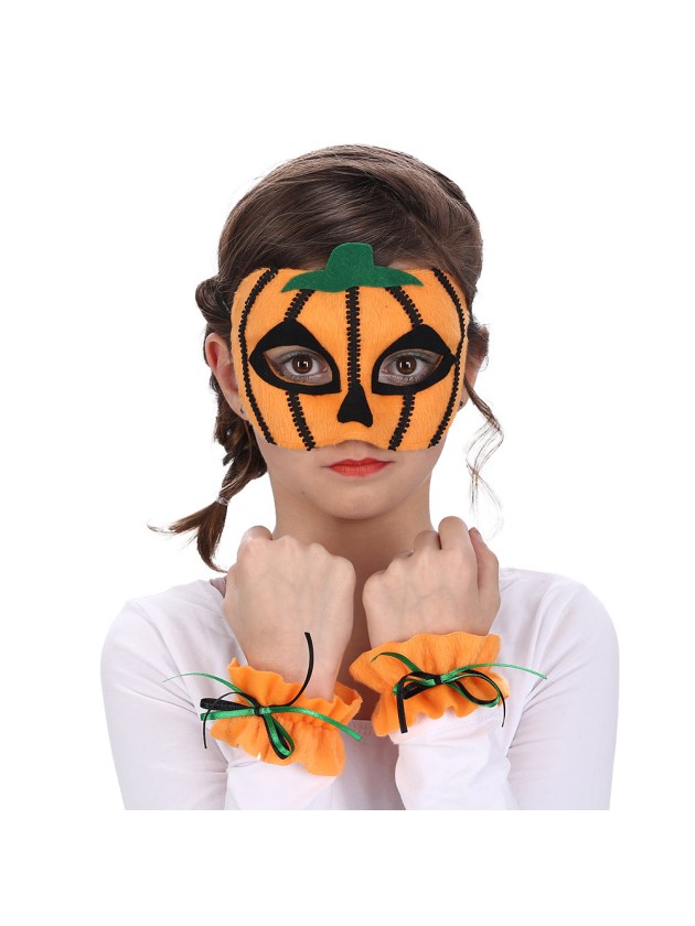 SET KÜRBIS - 2 PCS MASKE UND MANSCHETTEN Einheitsgröße