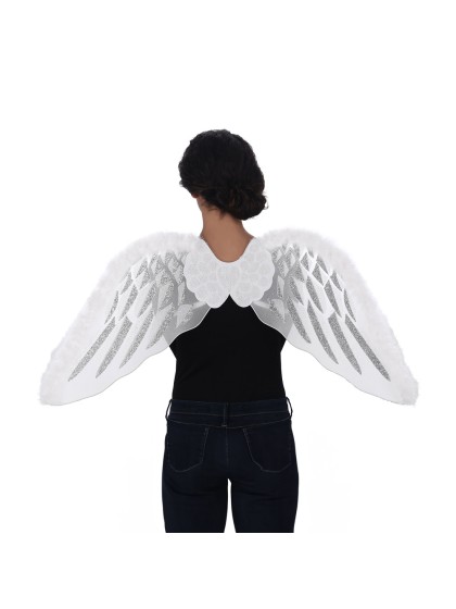 ENGELSFLÜGEL WEISS SILBER 43CM X 1M