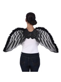AILES D\'ANGE NOIR ARGENT 43CM X 1M