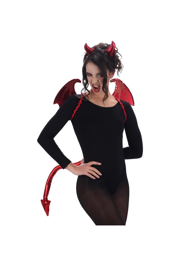 KIT DELUXE RED DEVIL: HORNS WINGS TAIL ONE SIZE
